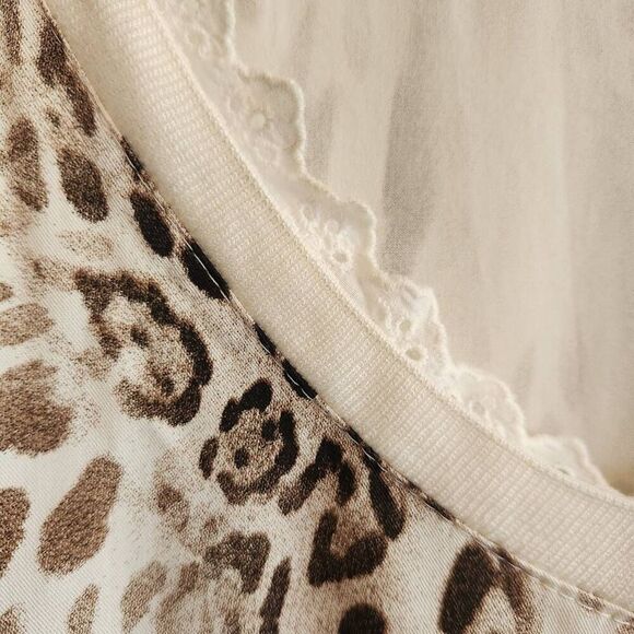 Gigi Moda Blouse Tunic Top Womens XL Leopard Animal Print Italy Handmade Boho Ey - Picture 3 of 5